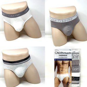 NEW Calvin Klein 3-pack Men's NB2728907 Cotton Stretch Classic Hip Brief White